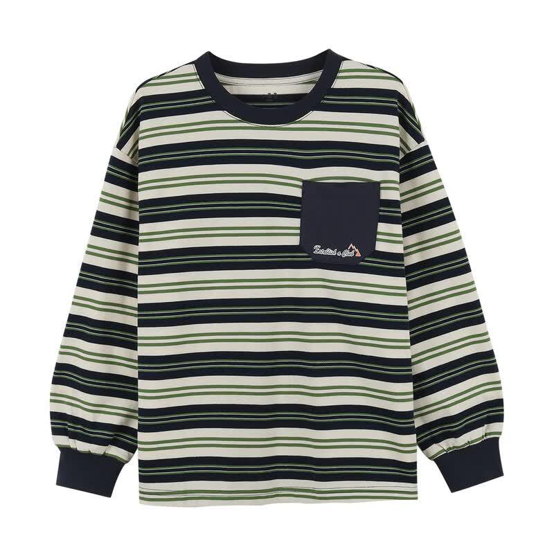 Xiaoyinman Boys' Retro Stripe Long Sleeve T-Shirt