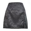 Elegant Floral Pattern Satin A Line Short Skirt With Zipper For Summer Women