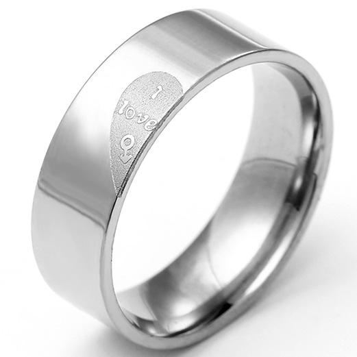 4-8mm Bright and Dull Polish Silver Stainless Steel For Men and Women Couple Ring