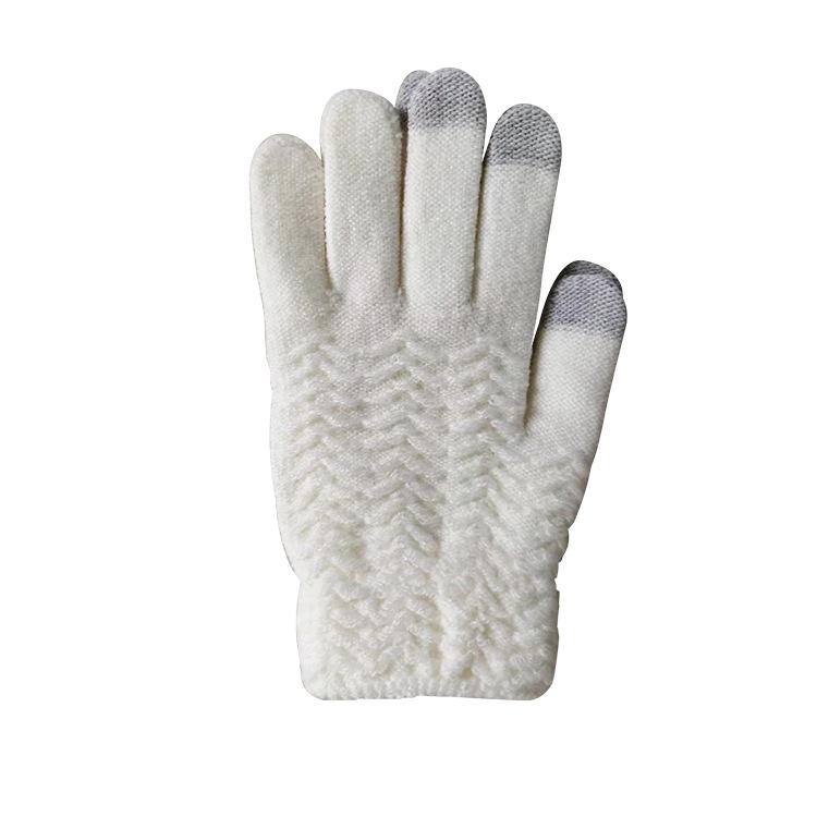 Winter Thickened Velvet Finger-covered Gloves Knitted Anti-freeze Warm Life Touch Screen Magic Gloves