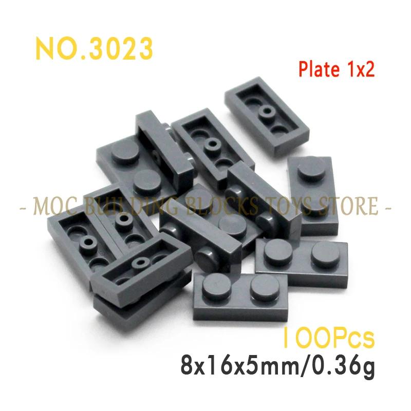 Moc Parts 3023 Plate 1X2 Building Block Bricks Classic Diy Architecture Creative Education Compatible With Accessories Toys