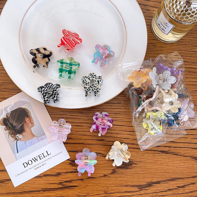 Stylish 10 Pack Mini Floral Hair Claw Clips Made From Acetate For Womens Fall Fashion
