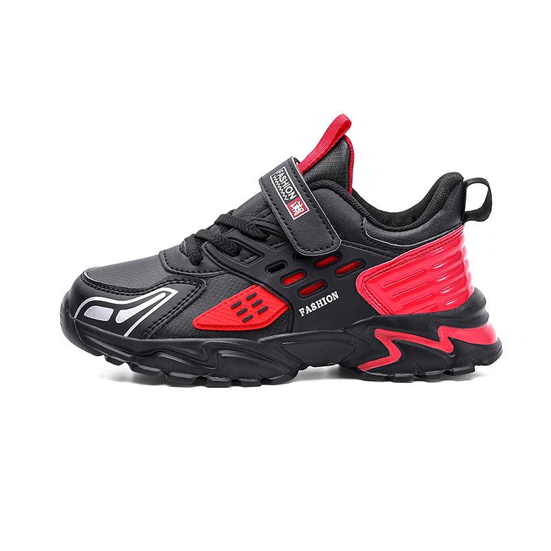 Lightweight Boys' Leather Running Shoes, Ages 6-12, Spring/Autumn