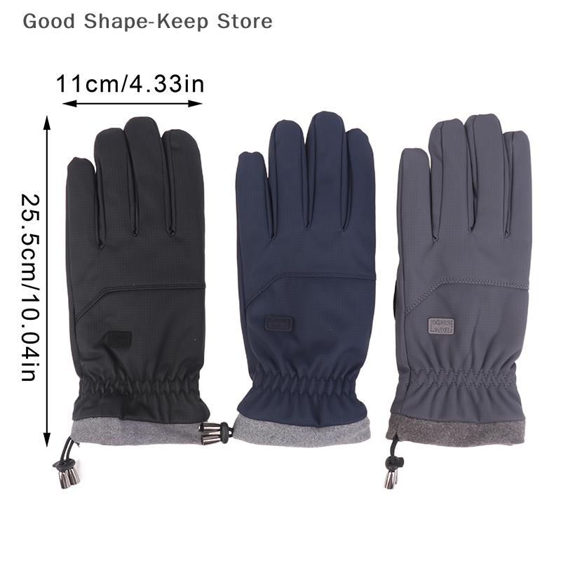 Waterproof and Windproof Cycling Gloves for Men, Warm Motorcycle Gloves, Touch Screen, Road Bike, Outdoor, Winter