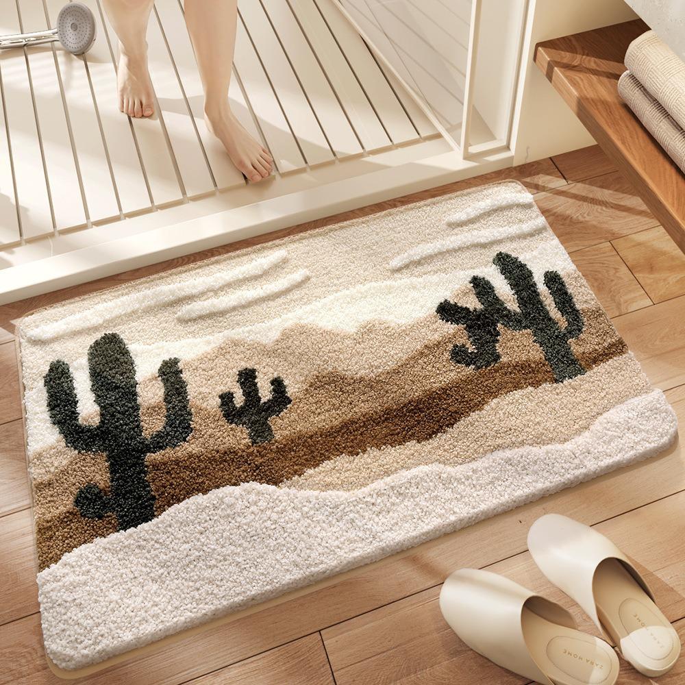 Cartoon Bathroom Toilet Faux Cashmere Floor Mat - Dirt-Resistant & Easy To Clean