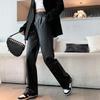 PU Leather Pant Women High Waist Straight Pant Spring Clothes Solid Pocket Streetwear Chic Black Faux Leather Trousers