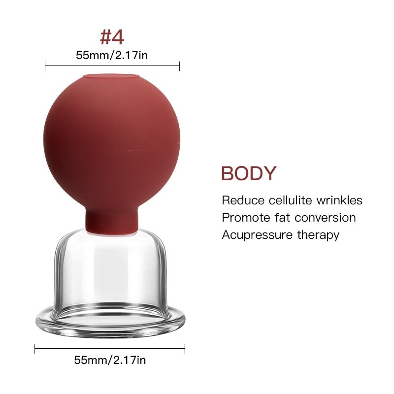 Rubber Massage Body Cups Glass Vacuum Cupping Anti Cellulite Suction Cup Massager for Face Facial Skin Lifting Tools