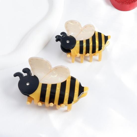 Yousheng Hair Claw Cartoon Bee Shape Back Head Hair Clip Anti-slip Teeth Strong Grip Shower Hair Clamp Versatile Use Hair Accessory