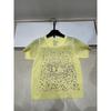 Embroidered Floral Knit Round Neck Short Sleeve Light Luxury Casual Top