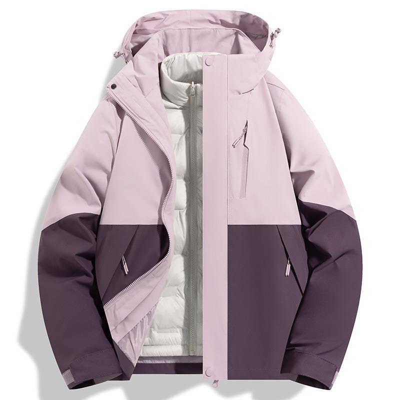 Jacket Women's 2025 New Three-in-one Removable Windproof and Waterproof Mountaineering Suit Autumn and Winter Coat Men