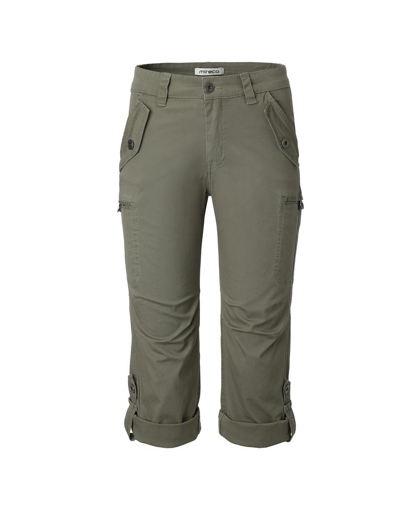 Pantalon cargo Capri enroulable Mileko Kaki