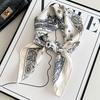 Green Oil Painting Small Square Scarf Silk Scarf Women's Summer Thin Sunscreen Spring and Autumn Headscarf Head Scarf Tied Bag Headband Belt