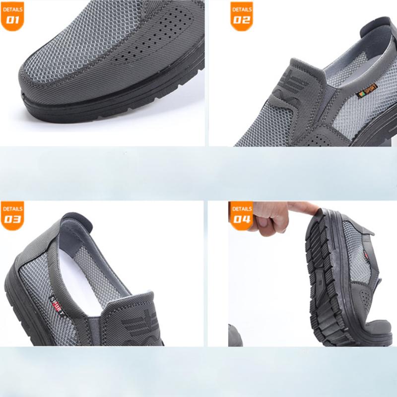 Herrskor i mesh, En fot bärande lätta mjuksulade vardagliga platta skor, Sportskor i mesh för män