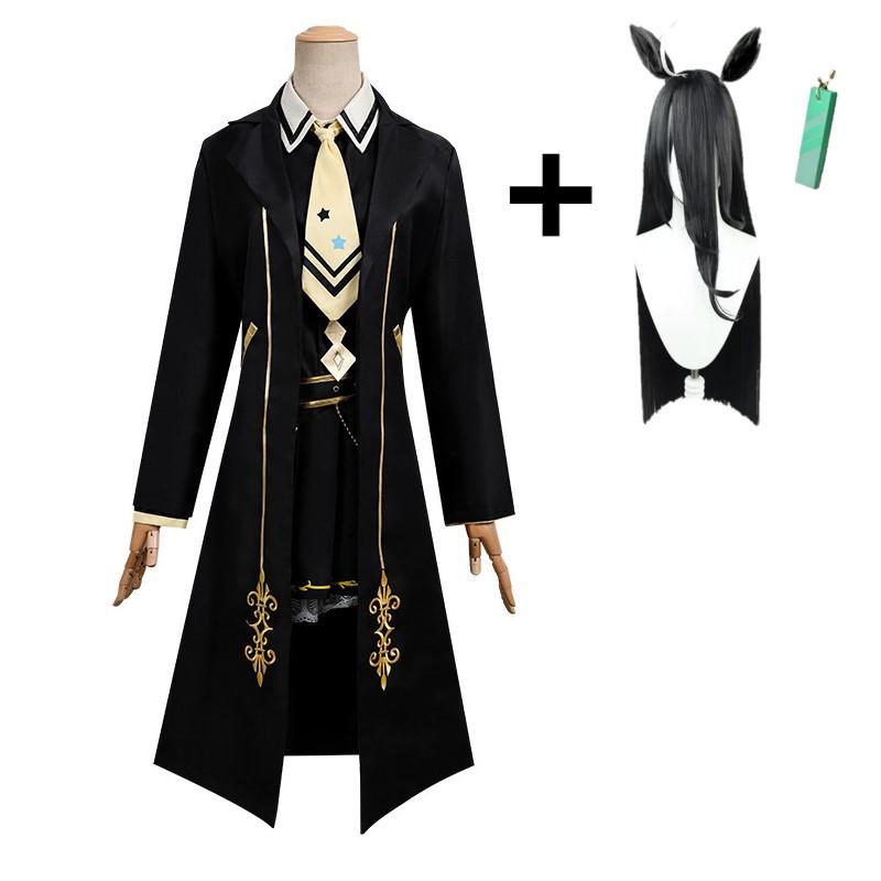 Anime Game Uma Musume: Pretty Derby Manhattan Cafe Cosplay Costume Wig Headwear Battle Uniform Trench Skirt Halloween Costume
