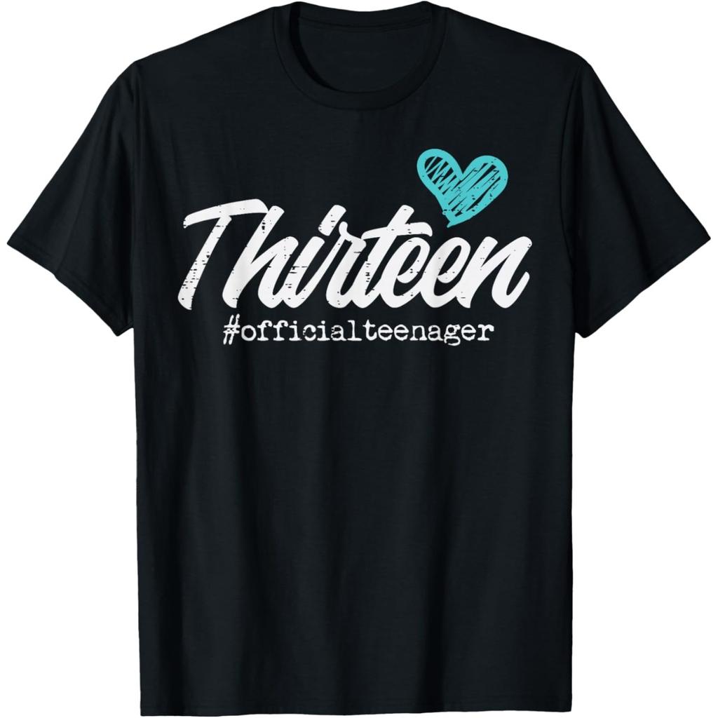 Dreizehn Offizielle Niedliche Teenager 13. Geburtstag T-Shirts Unisex Streetwear T-Shirt Kurzarm Unisex Lockere Kleidung