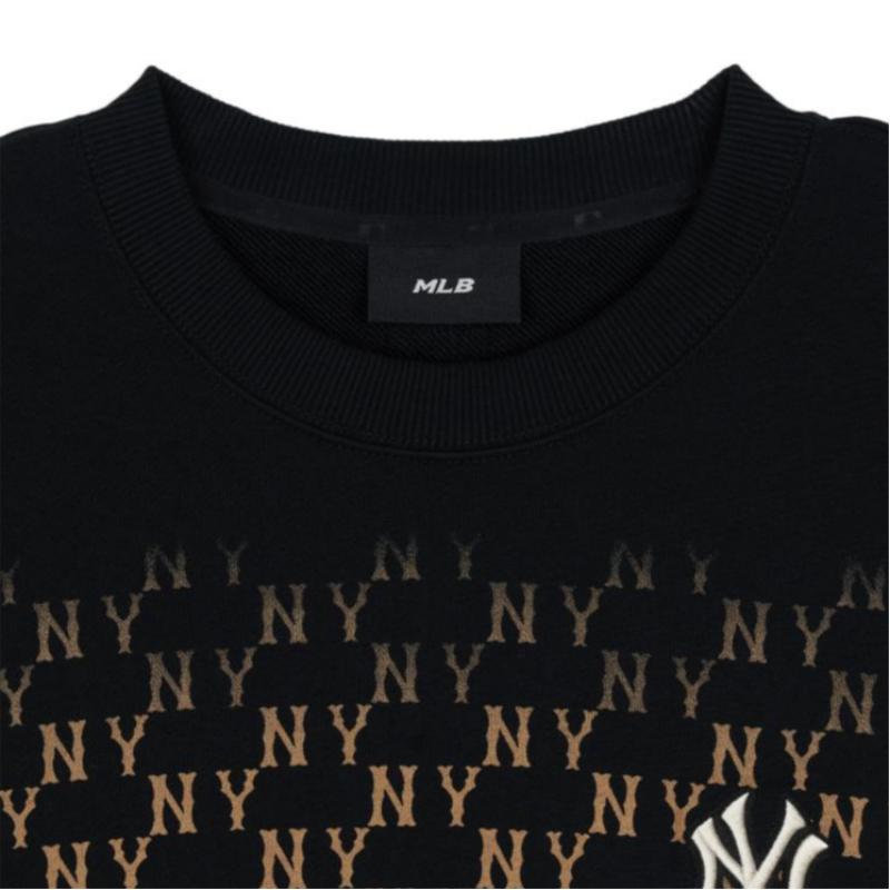New MLB New York Yankees Gradation Monogram New York Yankees Sweatshirts Sweatshirt Unisex Black 3AMTM0744-50BKS