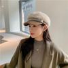 Women's Hats Fall and Winter Plush Flat Top Navy Hat Fashion Versatile Pearl Cap Lace Winter Star Anise Beret