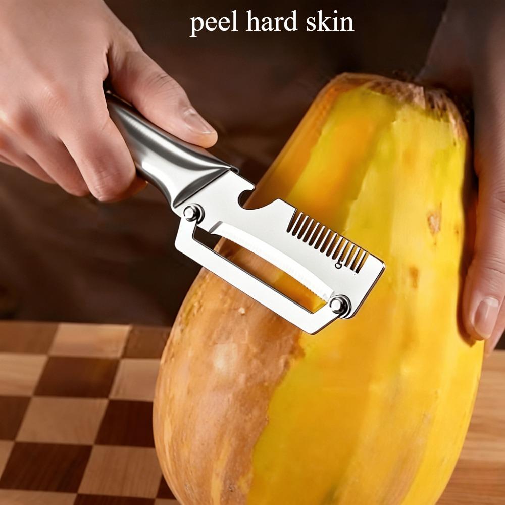 Stainless Steel Edge Peeler Potato Peeler Multifunctional Grater Kitchen Tool for Peeling Sugarcane, Lettuce, And Pumpkin
