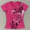 Camiseta de Verano Europea y Americana con Estampado Gótico para Mujer de Manga Corta