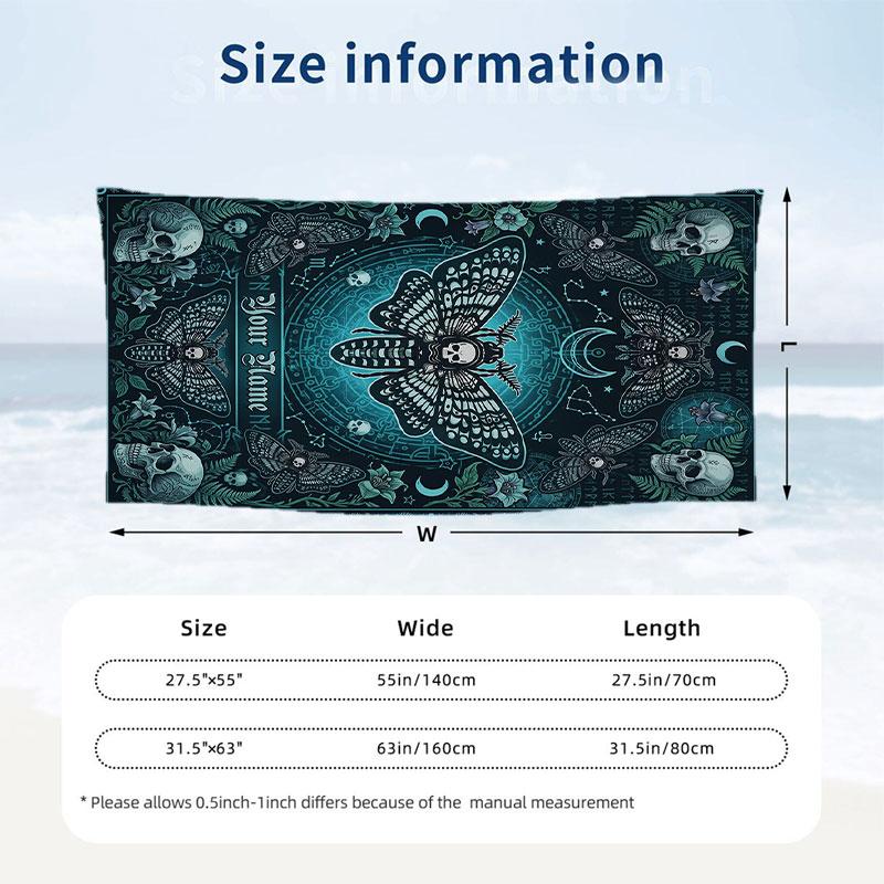 Fantasy Magic Theme Beach Towel Personalized Custom Name & Text Soft Quick Dry Beach Towel for Swimming Travel