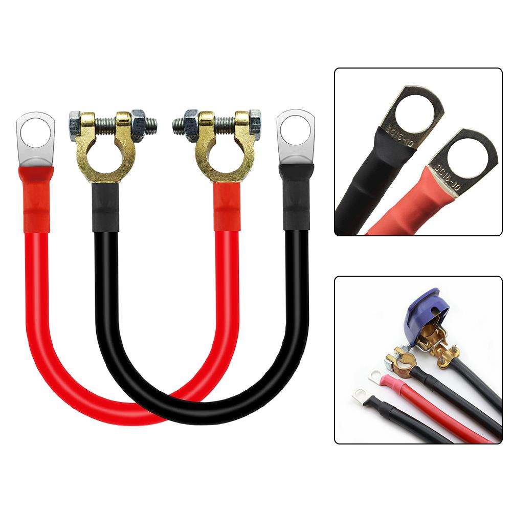 2PCS 50cm 2AWG Battery Cable with PVC Insulation for Use In Cars For Trucks Boats and Renewable Energy Systems