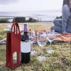 Portable Felt Red Wine Bag Double Bottle Champagne Storage Bag  With Window  Wine Gift Drink Bag for Wine Lovers or Wedding 1pc