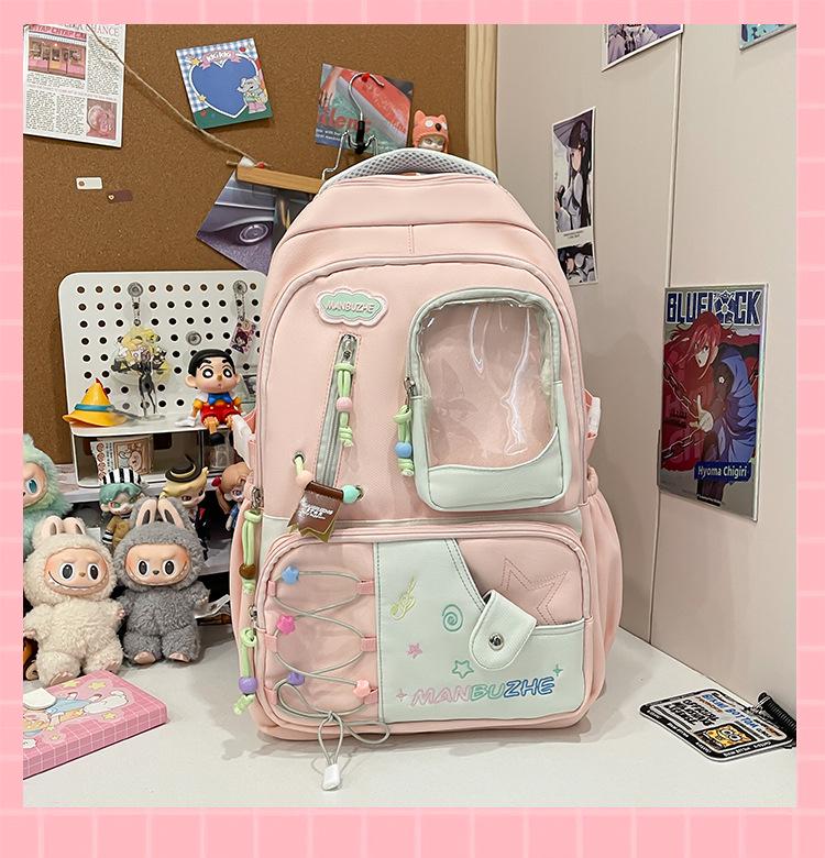 2025 Wear-Resistant Large Capacity Transparent Ita Backpack for Middle School Girls