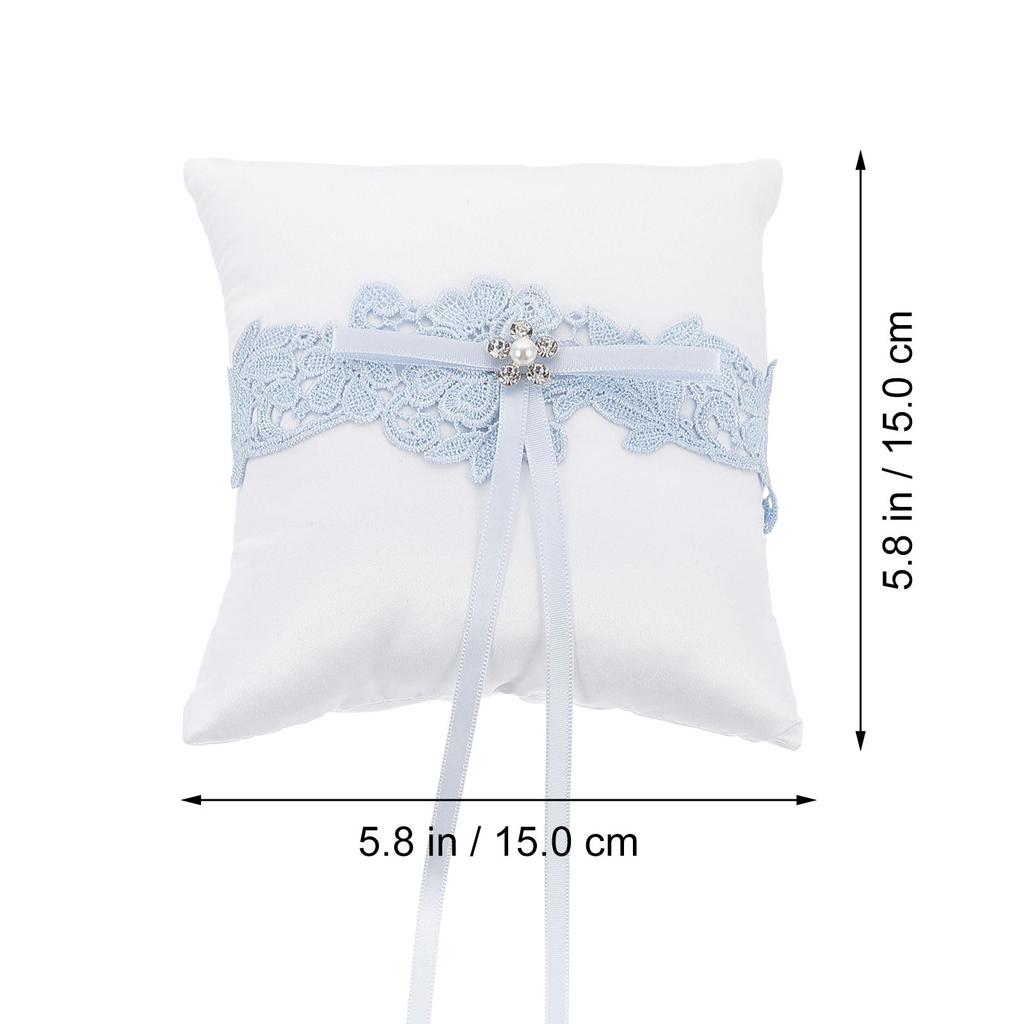 1 Pièce Coussin Anneau en Dentelle Mariage Nœud Papillon Coussin Décoratif Romantique Porte-Bague de Fiançailles Fourniture de Mariage Léger