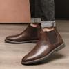 Men's British-Style High-Top Leather Boots - New Autumn/Winter Collection, Trendy All-Match, Large Sizes