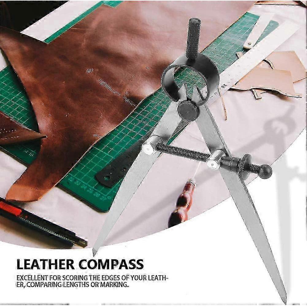 Leather Drypoint Compass Spring Divider Rotating Scratch Craft Tool, Adjustable Leathercraft Compass Diy Sewing Tools 100Mm, Wing Divider - RIpj