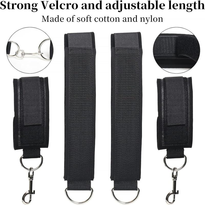 Sex Bondage Wrist Thigh Cuffs BDSM Restraints Set Sex Toys for Women with Adjustable Leg Straps Handcuffs for Couple Beginner