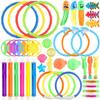 Summer Diving Toy Set: Seaweed Octopus Rings & Relay Batons for Pool Play