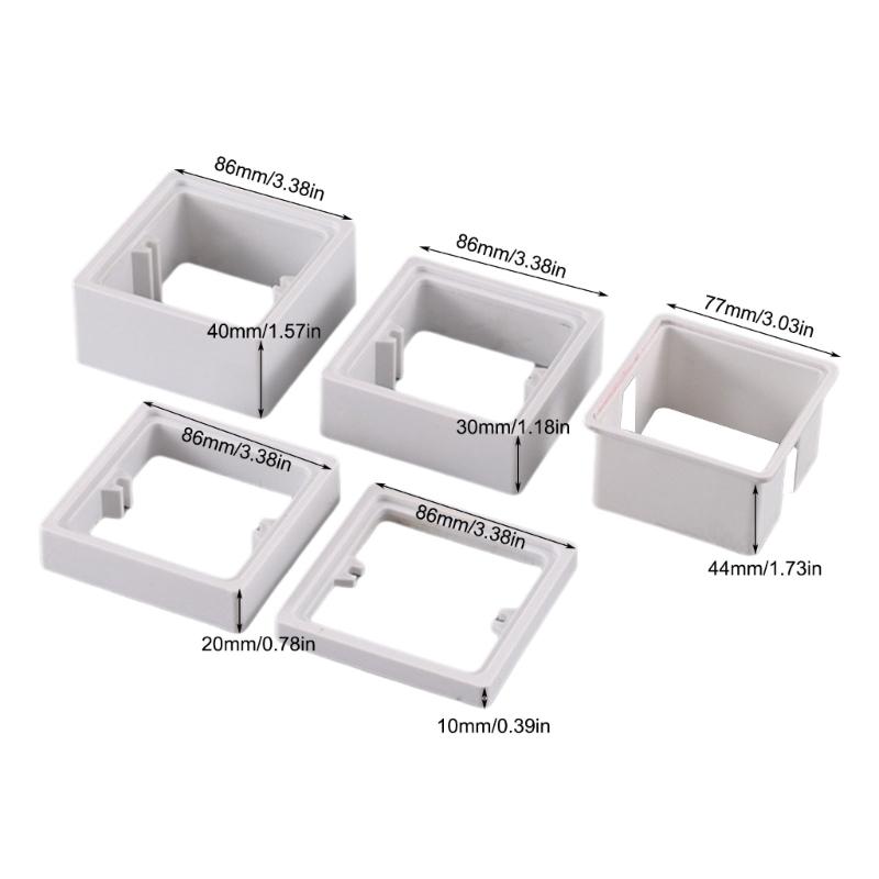 Single Socket Spacer Electrical Outlet Box Extender Single Gang Box Extender with Screws for Living Room School Office