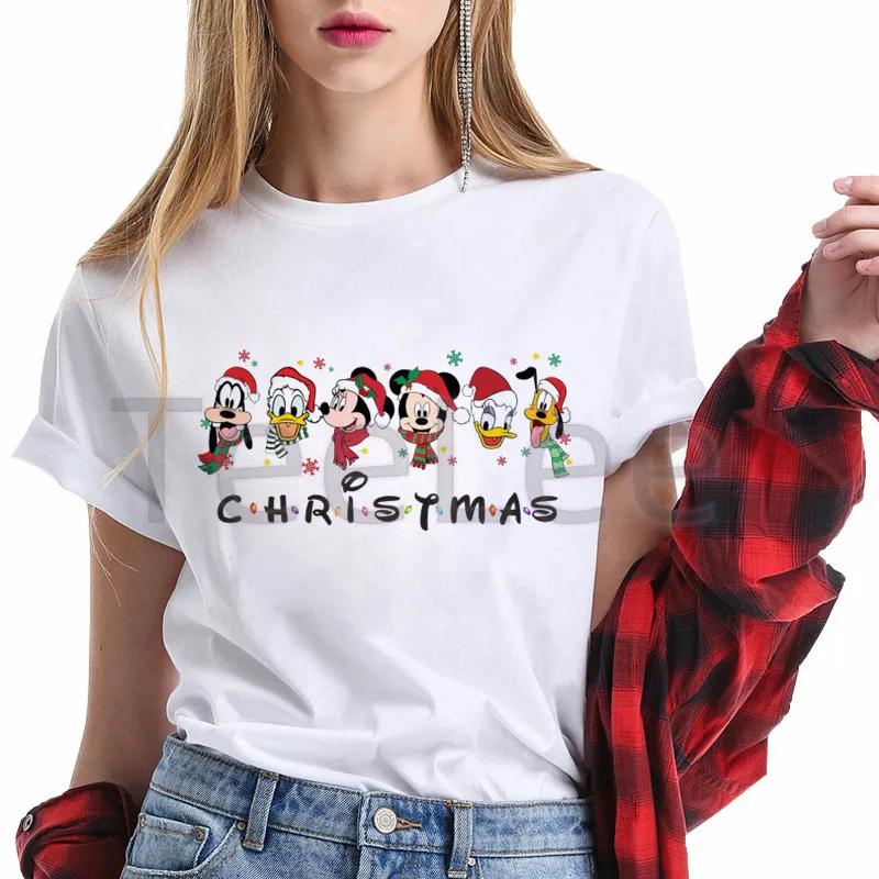 

Trendy Christmas Cartoon Unisex TShirt Print Mickey Friends Coffee Unisex Harajuku Short Sleeve Street Style Unisex S
