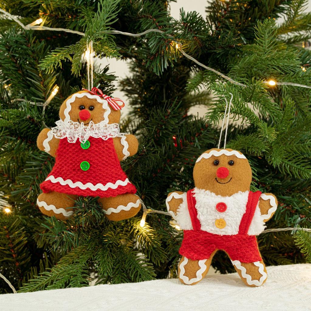 Jul Pepparkaksfigur Sammet Liten Pepparkaksfigur Fönsterdekoration Julgranshänge, Högtidsdekoration