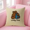 Cartoon Cute Creativity Cushion Cover Natural Linen Organic Fabric DoubleSided Printing Sofa Home Decor Gift Pillow Case