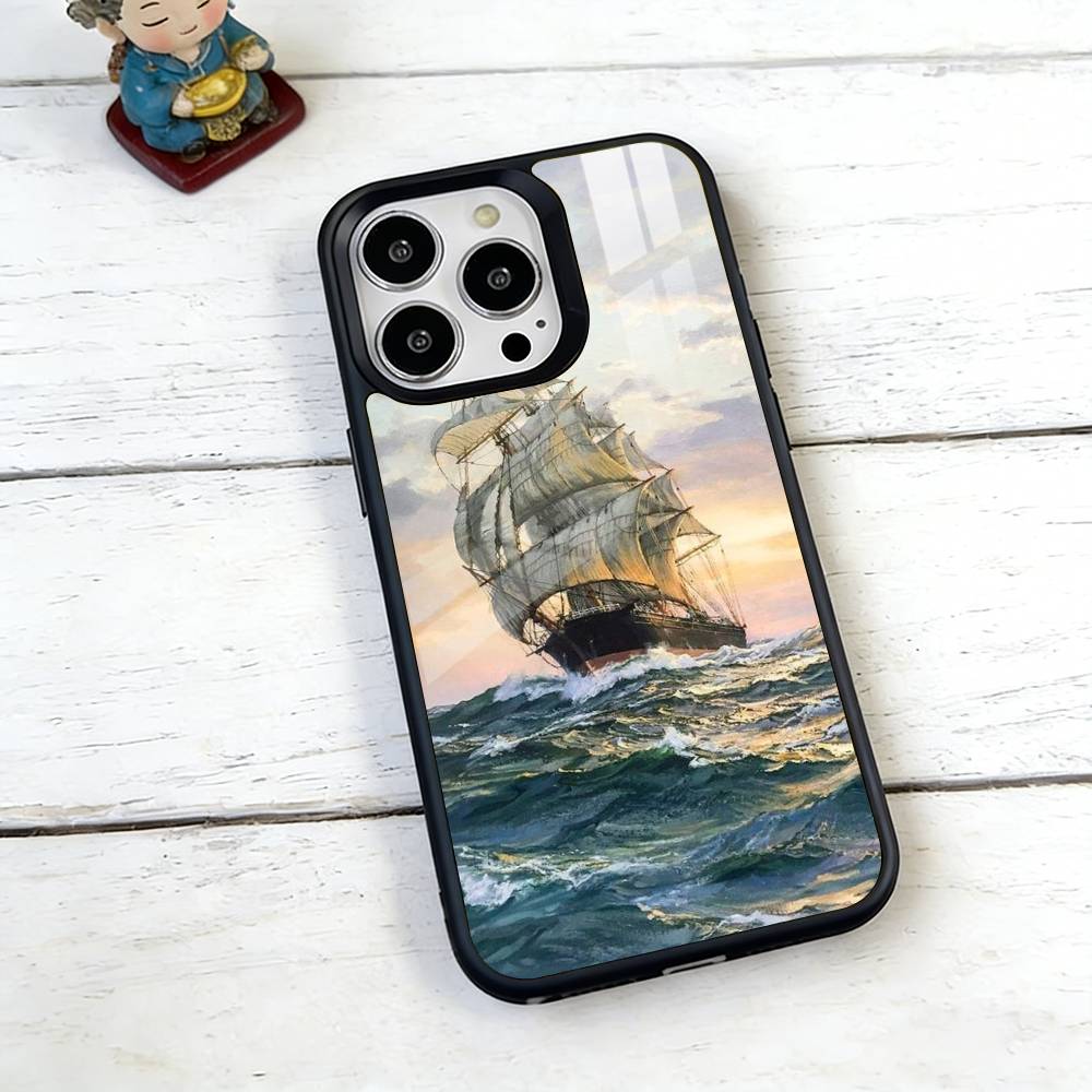 Vintage pirate ship Phone Case Magnetic with Magsafe Wireless Charging For iPhone17,16,15,14,13,12,11 Plus,Pro