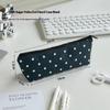 Portable Polka Dot Design Pencil Case Zipper Closure Large Capacity Student Stationery Bag Organizers