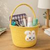 Tecknad Påskpresentkorg Handvävd Bomullstråd Presentförvaringskorg Mångsidig Långhandtagad Kasse Heminredning