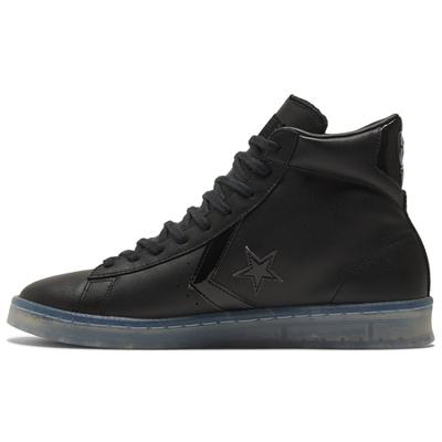 Cons Scarpe da Skate High Top in Vera Pelle Nere Ice Black Nere Trasparenti Antiscivolo e Resistenti all'Abrasione Unisex Nere