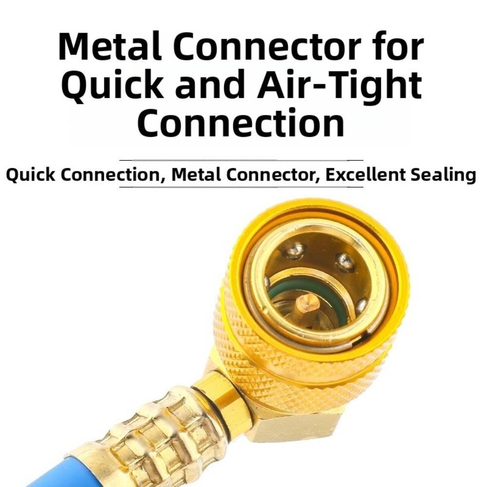 AC Maintenance AC Recharge Hose Metal Pressure Gauge Hose New Car Refrigerant Tool