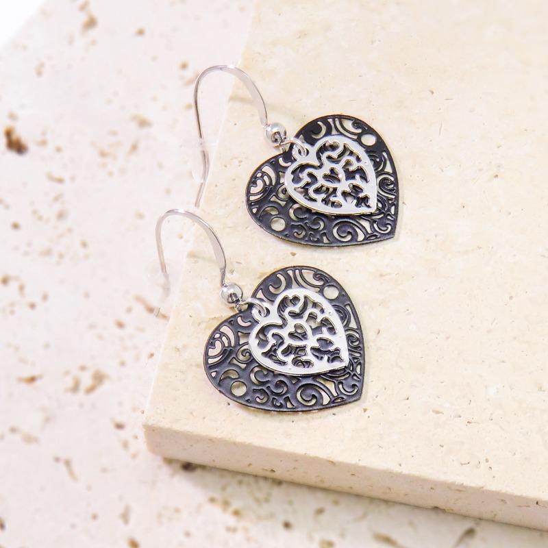 Sweet and Elegant Pendant  Peach Heart Niche Simple Ear Decoration