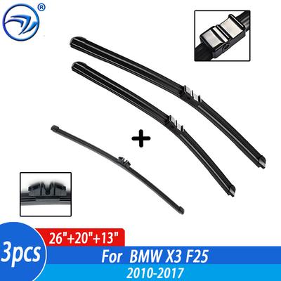 Wiper Front & Rear Wiper Blades Set For BMW X3 F25 2010 11 12 13 14 15 16 17 Windshield Windscreen Front Rear Window 26"+20"+13"