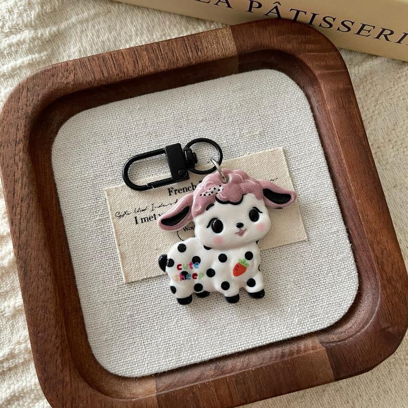 Cartoon Lamb Keychain Kawaii Year of Sheep Mascot Pendant Non-toxic Safe Bag Hanging Decor for Kids Daily Use
