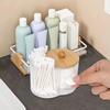 Holder with Dual Compartments Clear Cotton Swab and Cotton Balls Organizer Transparent Bathroom Storage Container for Makeup