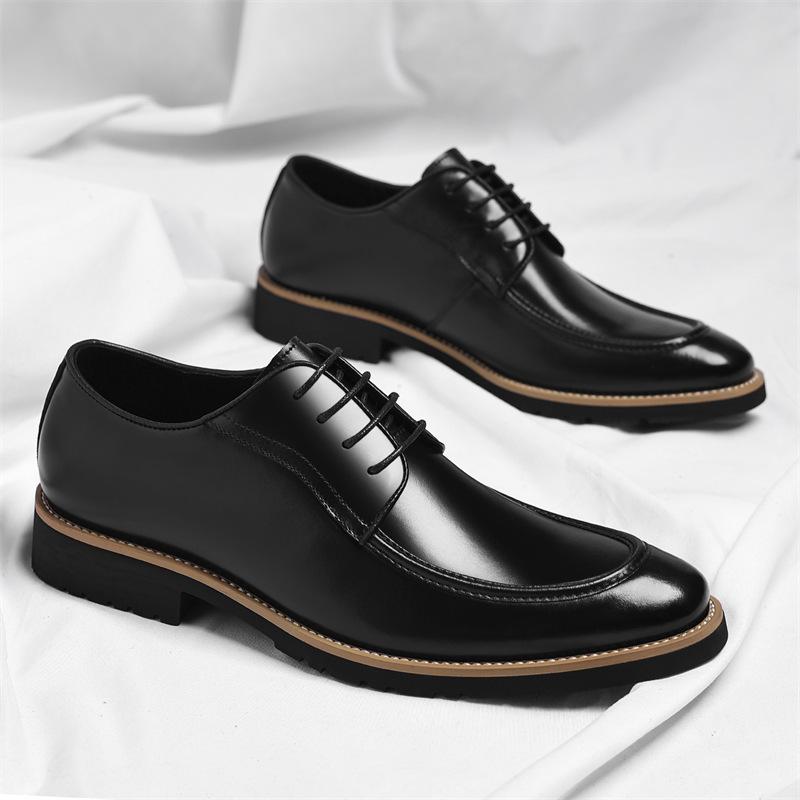 Leather shoes business leather shoes large size three joint leather shoes men pointed suit shoes men