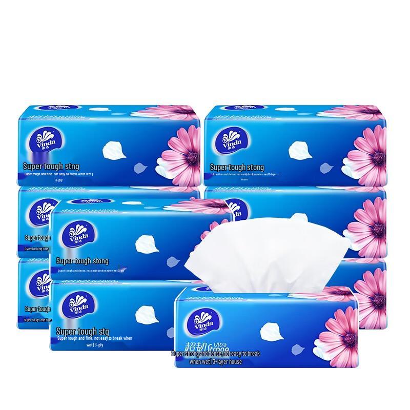 Ультрапрочные 3-слойные салфетки для лица Vinda V2889 Case of 48 Packs (6 Bundles x 8 Packs)