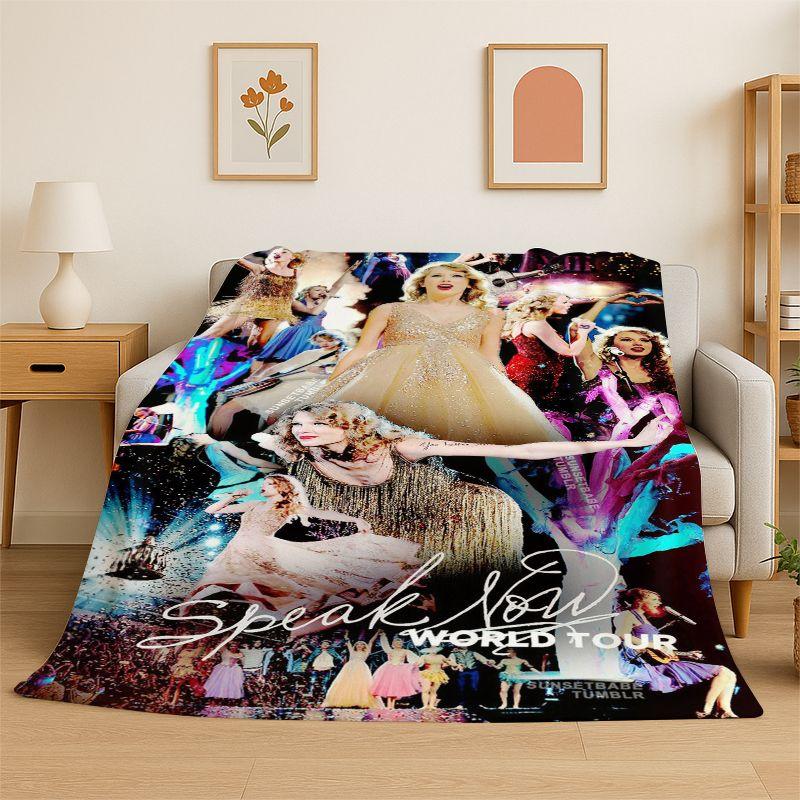 Coperta morbida in flanella T-Taylor Singer Music, Coperta accogliente per letto, Divano, Divanetto, Camera da letto, Soggiorno, Viaggio, Picnic bambini