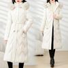 Live-sleeved removable hat, big fur collar, foreign-style cotton-padded jacket for women, this winter's new medium and long slim-fitting waist cotton-