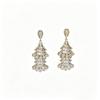 Elegant Long Zircon Inlaid Pagoda Earrings for Women - S925 Silver Needle Fashion Evening Dangles